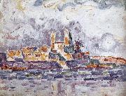 Paul Signac Study of red sunset France oil painting artist
